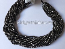 Gun Metal Pyrite Faceted Roundelle Shape Beads